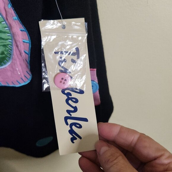 Timberlea New Grannycore Black Colorful Button Detail Cardigan Sweater Size S - Picture 7 of 7